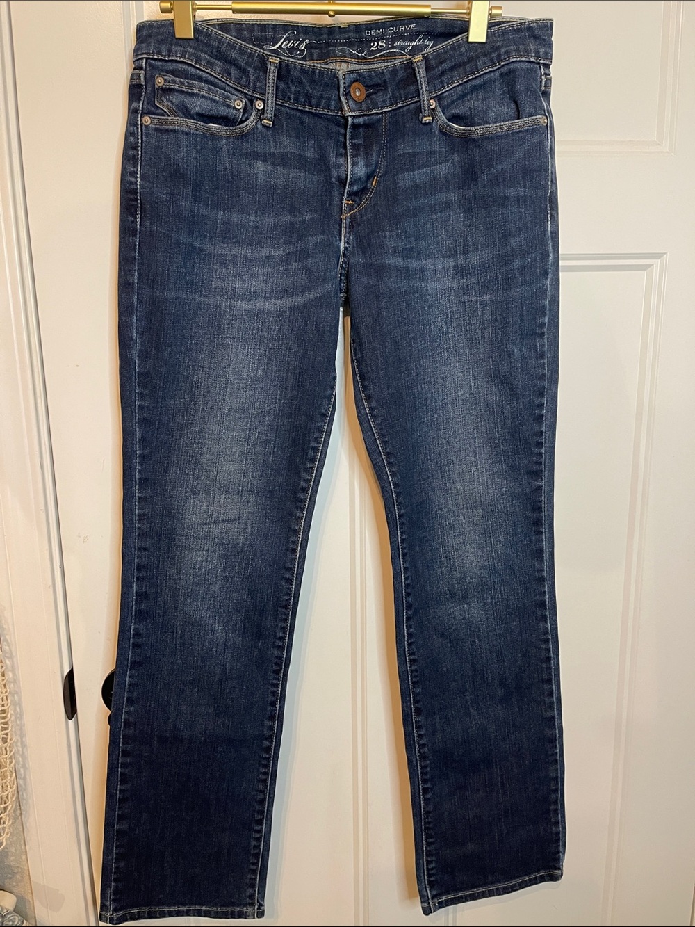 Levi's Women's Dark Wash Demi Curve Straight Leg Jeans